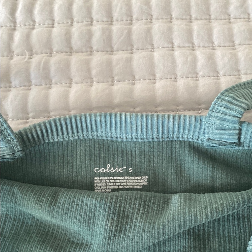 Colsie Teal Ribbed Bralette - Picture 3 of 3